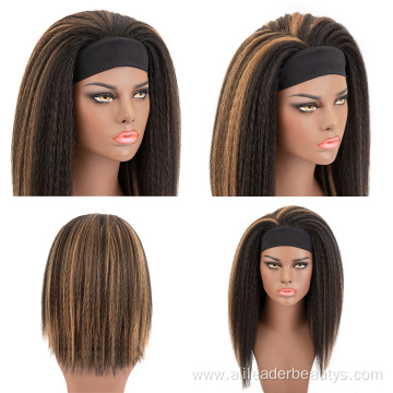 Kinky Curly Synthetic Non-Lace Wigs With Headbands Attached